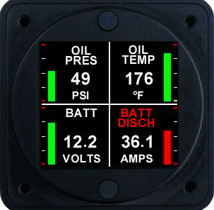 Oil Pressure, Oil Temperature, Voltmeter & Ammeter Kit - Aviation